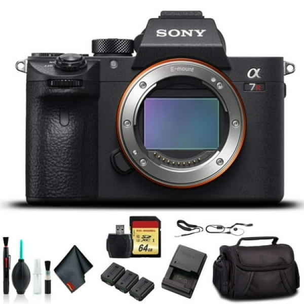 Sony Alpha a7R III Mirrorless Camera ILCE7RM3/B With Soft Bag Additional Battery 64GB Memory Card Card Reader Plus Essential Accessories