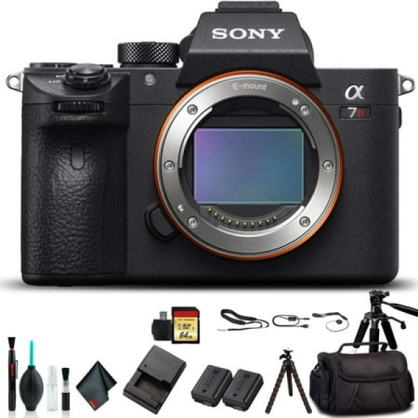 Sony Alpha a7R III Mirrorless Camera ILCE7RM3/B With Soft Bag Tripod Additional Battery 64GB Memory Card Card Reader Plus Essential Accessories