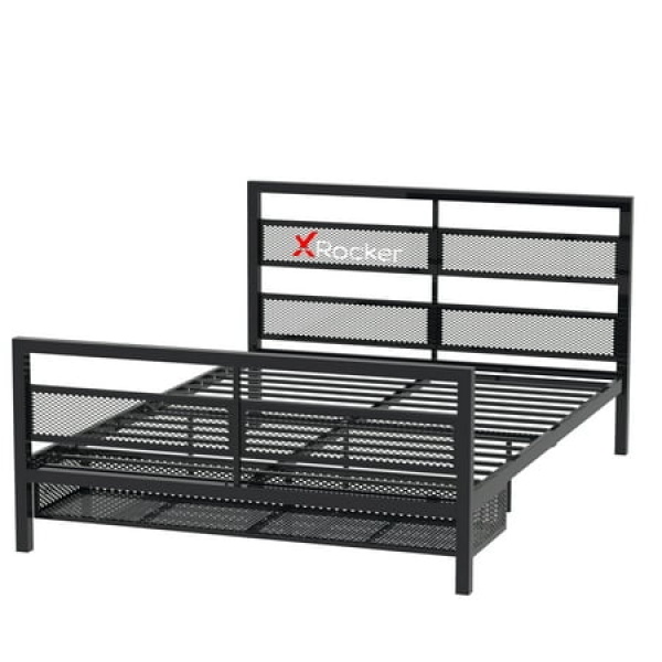 X Rocker Basecamp Modern Steel Frame Full Video Gaming Bed