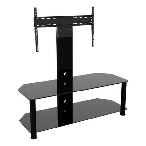 AVF Group Classic Corner Glass Pedestal TV Stand up to 65 Screen Size Black