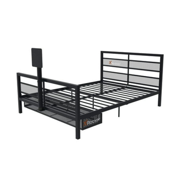 Basecamp Full Metal Bed with TV Mount - Black