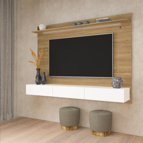 Benne Floating Entertainment Center, Floating TV Stand, Wall Mounted Entertainment Center for 70" TV