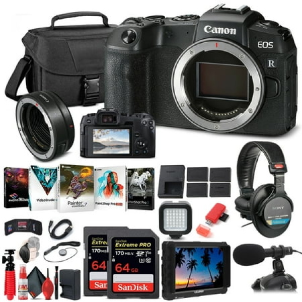 Canon EOS RP Mirrorless Digital Camera (3380C002) + 4K Monitor + More