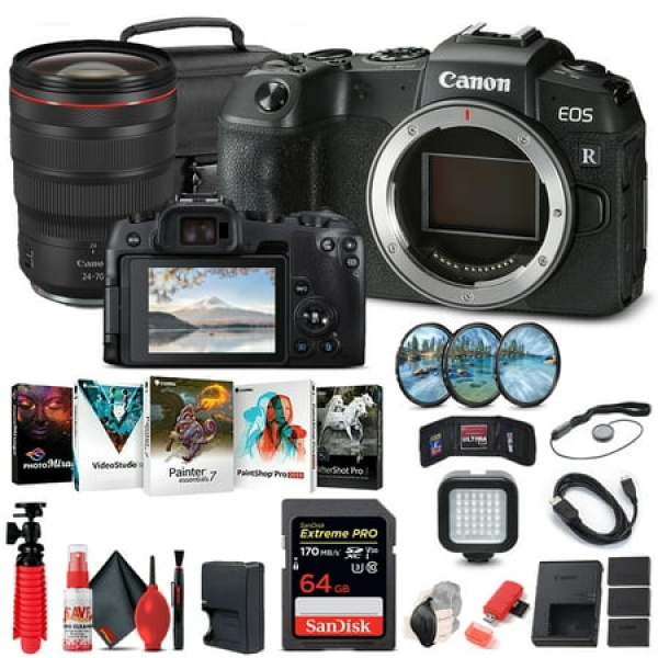 Canon EOS RP Mirrorless Digital Camera (3380C002) + Canon RF 24-70mm + More