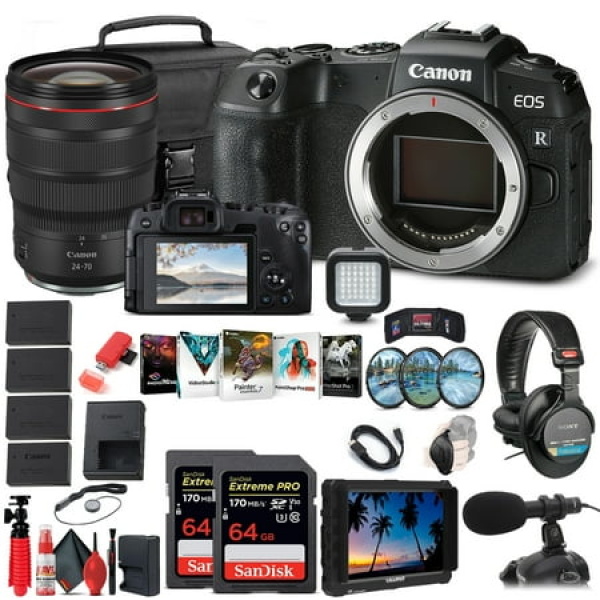 Canon EOS RP Mirrorless Digital Camera (3380C002) + Canon RF 24-70mm + More