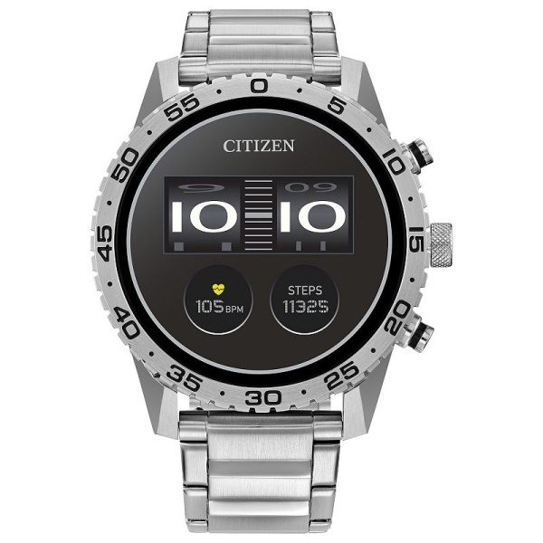 Citizen CZ Smart 45mm Stainless Steel Sport Smartwatch with Stainless Steel Bracelet, Gold Silver