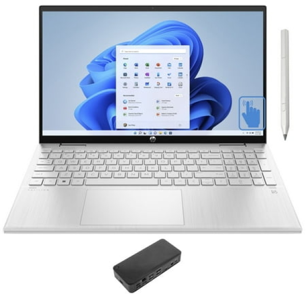 HP Pavilion x360 Home/Business 2-in-1 Laptop (Intel i5-1235U 10-Core 15.6in 60 Hz Touch HD (1366x768) Intel Iris Xe 16GB RAM 256GB PCIe SSD Backlit KB Wifi Win 11 Home) with USB-C Dock