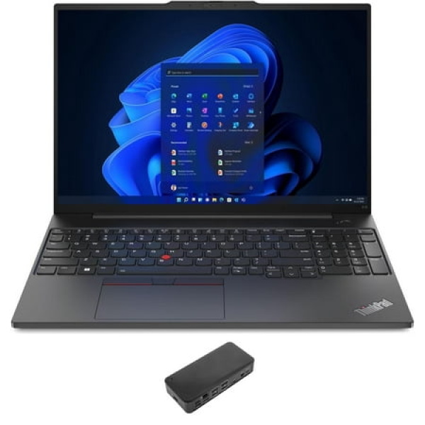 Lenovo ThinkPad E16 Gen 1 School/Business Laptop (Intel i7-1355U 10-Core 16.0in 60 Hz Wide UXGA (1920x1200) Intel Iris Xe 16GB RAM 1TB M.2 2242 PCIe SSD Win 11 Pro) with USB-C Dock