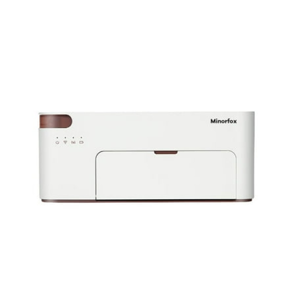 Minorfox Photo printers Wireless Compact Photo Printer (White) with 2-Pack Color Ink Paper Set