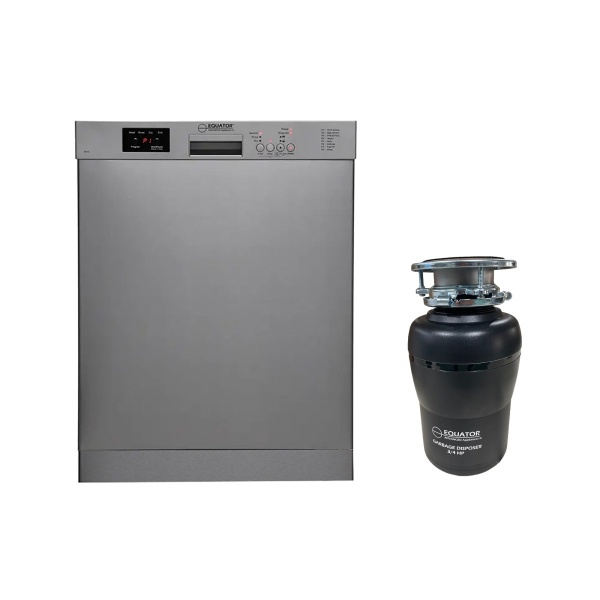 SB 82 + GD 075 Equator 24 in Dishwasher 14 place + 3/4 HP Garbage Disposer QUIET 51dB 110V E-Star ADA