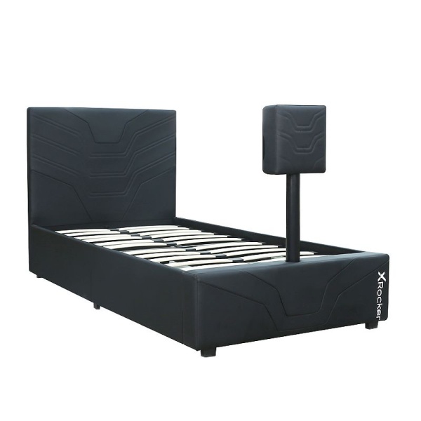 X-Rocker Oracle Twin Gaming Bed Frame with TV Mount, Black