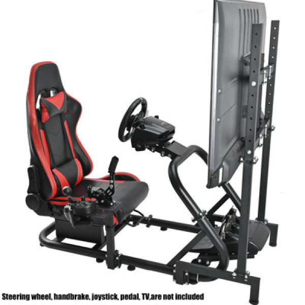 Anman Sim Racing Cockpit TV Stand & Seat Fit Logitech G920 Thrustmaster Xbox, Not Include Steering wheel & Wheels & Pedals and Shifter Handbrake