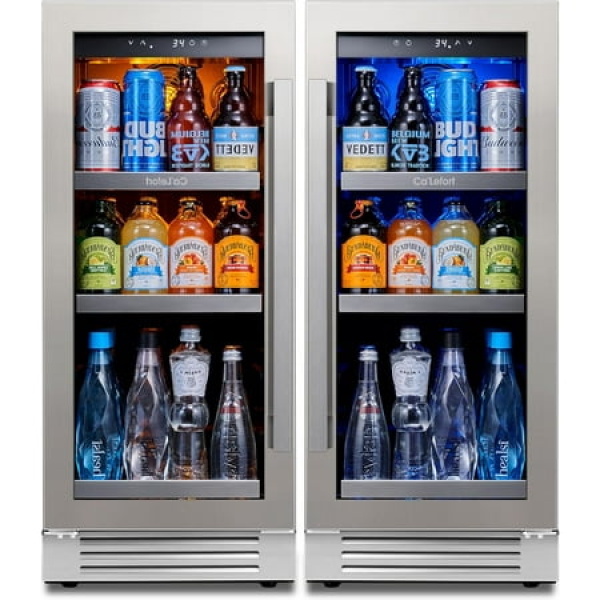 Ca Lefort 30 inch Beverage Refrigerator 200 Cans Beverage Cooler with Stainless steel door frame for Home Office