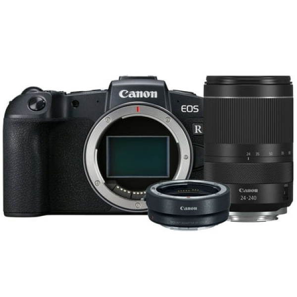 Canon EOS RP Mirrorless Camera w/ RF 24-240mm Lens F/4-6.3 IS USM & Lens Mount Adapter