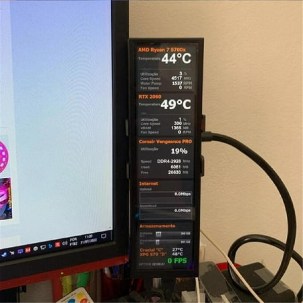 Computer Temperature Monitor Aida64 7.9 Inch Usb Mini Pc Cpu Gpu Data Monitor Display Theme Editor For Raspberrys Pi Linuxwindows Type C Sub Screen