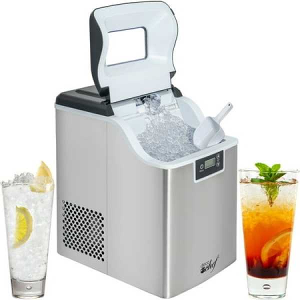 Deco Chef 44LB Countertop Ice Maker 2.6LB Auto-Renew Basket 1.8LB per Hour Stainless Steel