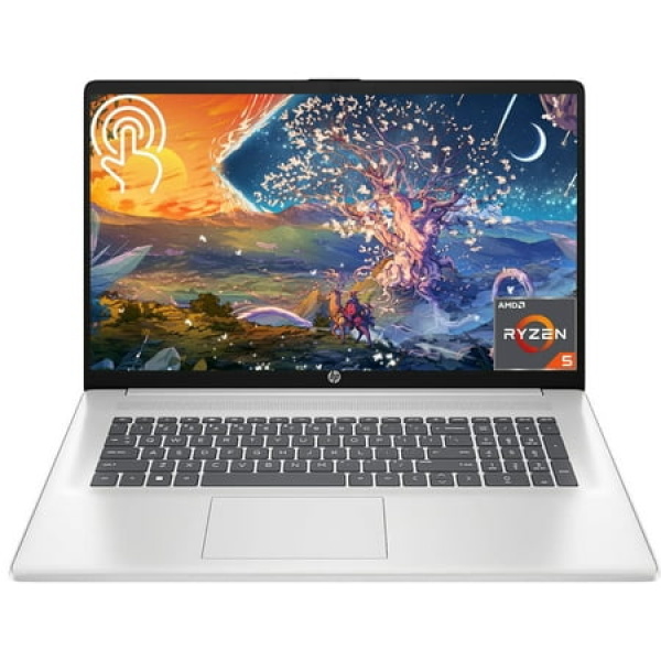 HP 17.3 Inch Touchscreen Laptop Computer AMD Ryzen 5 7530U (Beats i7-1165G7) 32GB RAM 1TB SSD Numeric Keypad Wi-Fi 6 Bluetooth Windows 11 Home Natural Silver