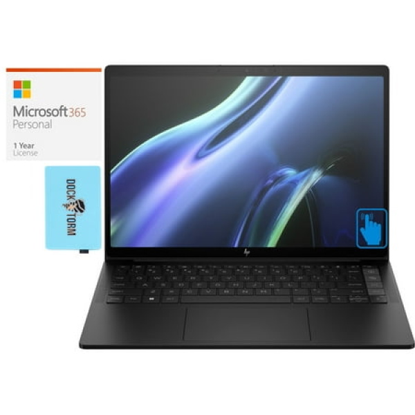 HP Dragonfly Pro One Home/Business Laptop (AMD Ryzen 7 7736U 8-Core 14.0in 60 Hz Touch AMD Radeon 680M 16GB LPDDR5 6400MHz RAM Win 11 Pro) with Microsoft 365 Personal Dockztorm Hub