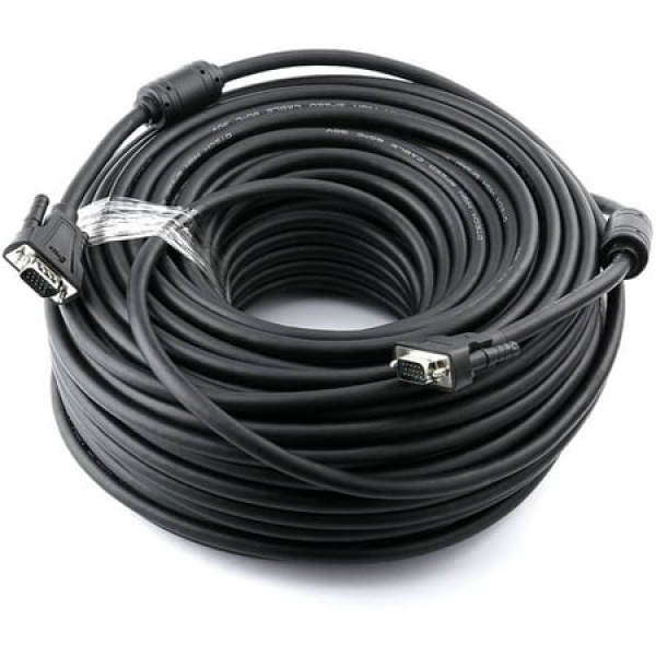 Heavy Duty 150 Feet Long Vga Cable Male To Male Computer Monitor Cord 1080P High Resolution - 46M Black