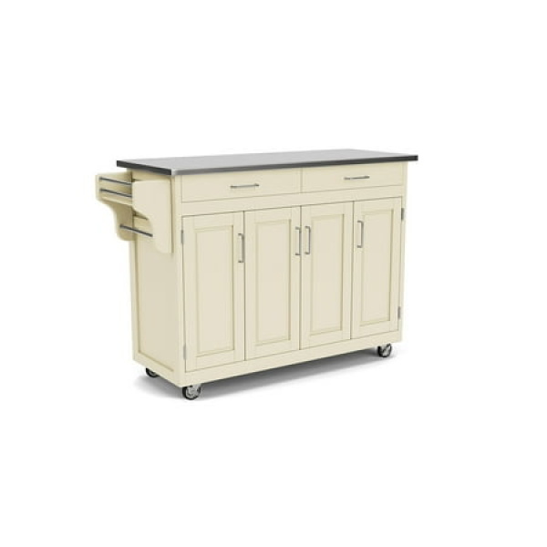 Homestyles Create-a-Cart Wood Kitchen Cart in Off White