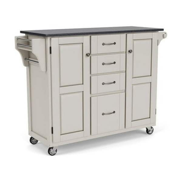 Homestyles Create-a-Cart Wood Rolling Kitchen Cart in Off White