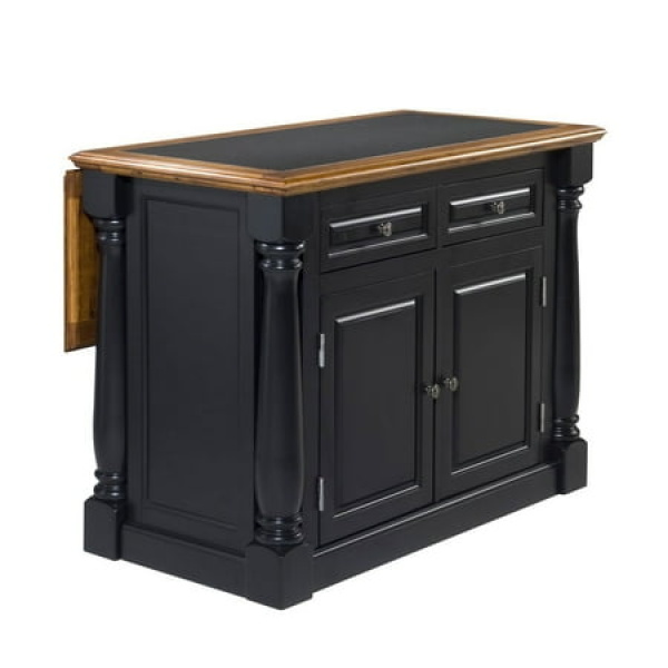 Homestyles Monarch Black Wood Kitchen Island