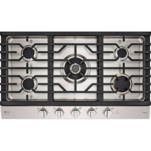 LG Studio CBGS3628S 36 inch Stainless 5-Burner Built-In Gas Cooktop