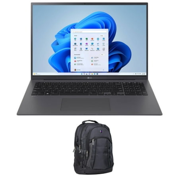 LG gram Home Office Laptop (Intel i7-1360P 12-Core 17.0in 60 Hz Wide QXGA (2560x1600) Intel Iris Xe 32GB LPDDR5 6000MHz RAM 2TB PCIe SSD Backlit KB Wifi Webcam Win 11 Pro) with Premium Backpack