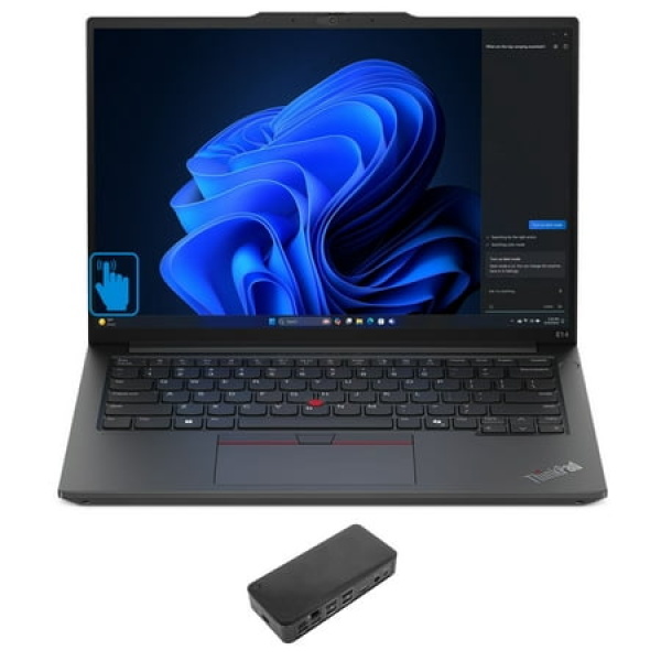 Lenovo ThinkPad E14 Gen 6 School/Business Laptop (Intel Core Ultra 7 155U 12-Core 14.0in 60 Hz Touch Wide UXGA (1920x1200) Intel Graphics 32GB DDR5 5600MHz RAM Win 11 Pro) with USB-C Dock