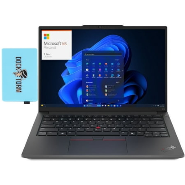 Lenovo ThinkPad E14 Gen 6 School/Business Laptop (Intel Ultra 5-125U 12-Core 14.0in 60 Hz Wide UXGA (1920x1200) Intel Graphics Win 11 Home) with Microsoft 365 Personal Dockztorm Hub