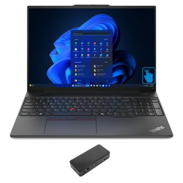 Lenovo ThinkPad E16 Gen 2 Home/Business Laptop (Intel Ultra 5-125U 12-Core 16.0in 60 Hz Touch Intel Graphics 16GB DDR5 5600MHz RAM 1TB PCIe SSD Backlit KB Wifi Win 11 Pro) with USB-C Dock