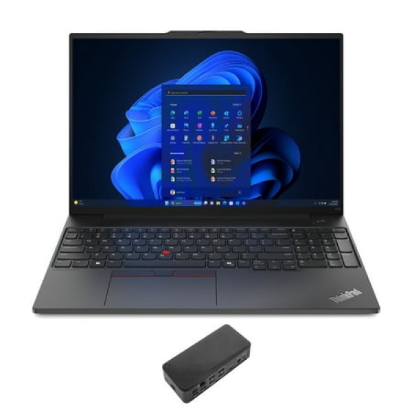 Lenovo Thinkpad E16 Gen 2 Home/Business Laptop (AMD Ryzen 5 7535U 6-Core 16.0in 60 Hz 16GB DDR5 4800MHz RAM 128GB PCIe SSD Backlit KB Wifi Webcam Fingerprint Win 10 Pro) with USB-C Dock