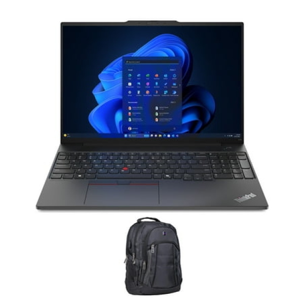 Lenovo Thinkpad E16 Gen 2 Home/Business Laptop (AMD Ryzen 5 7535U 6-Core 16.0in 60 Hz 16GB DDR5 4800MHz RAM 128GB PCIe SSD Backlit KB Wifi Webcam Win 10 Home) with Premium Backpack