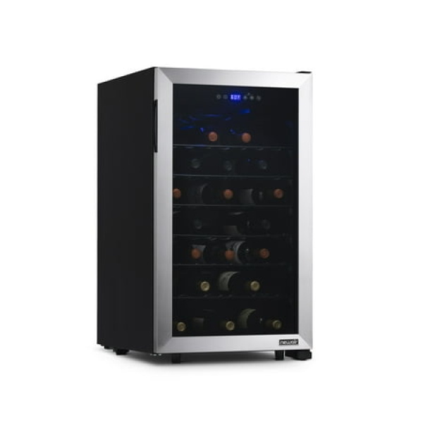 Newair 50 Bottle Freestanding Wine Fridge in Stainless Steel Single Zone Mini Fridge