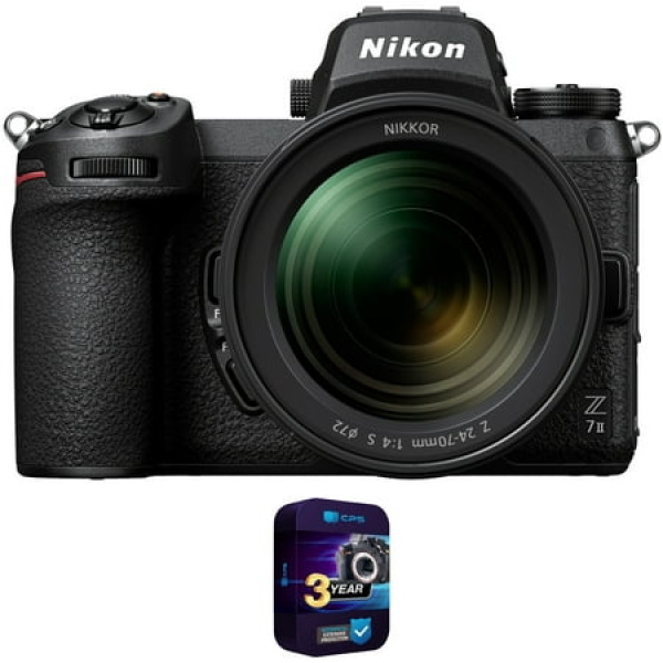 Nikon 1656 Z7II Mirrorless Camera Full Frame FX Body with NIKKOR Z 24-70mm f/4 S Lens Bundle with 3 YR CPS Enhanced Protection Pack