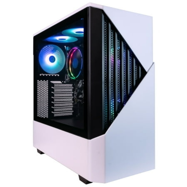 Periphio Castle Prebuilt Gaming PC - AMD Ryzen 5 5600G CPU (4.4GHz Turbo) 16GB DDR4 RGB RAM Radeon Vega 7 Graphics 2TB NVMe Solid State SSD Windows 11 Gaming Computer Desktop WiFi + BT