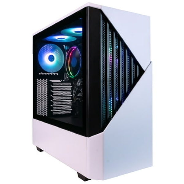 Periphio Castle Prebuilt Gaming PC - AMD Ryzen 5 5600G CPU (4.4GHz Turbo) 32GB DDR4 RGB RAM Radeon Vega 7 Graphics 4TB NVMe Solid State SSD Windows 11 Gaming Computer Desktop WiFi + BT