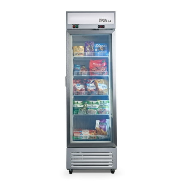 Premium Levella PFV126DX 11.6 Cu. Ft. Frost Free Glass Door Display Freezer- Silver