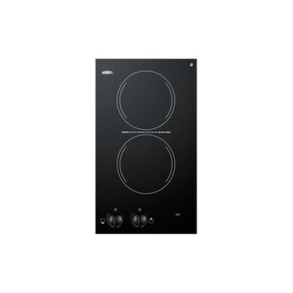 SUMMIT CR2220 - Electric cooktop - 2 hobs - Niche - width: 11.1 in - depth: 19.1 in - black