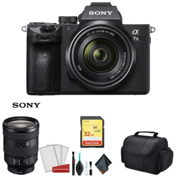 Sony Alpha a7 III Full Frame Mirrorless Digital Camera with 28-70mm Lens with Sony FE 24-105mm f/4G OSS Lens & More - Bundle Kit