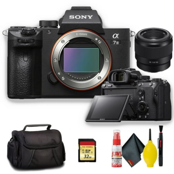 Sony Alpha a7 III Mirrorless Digital Camera with Sony FE 50mm f/1.8 E-Mount Lens - Standard Kit