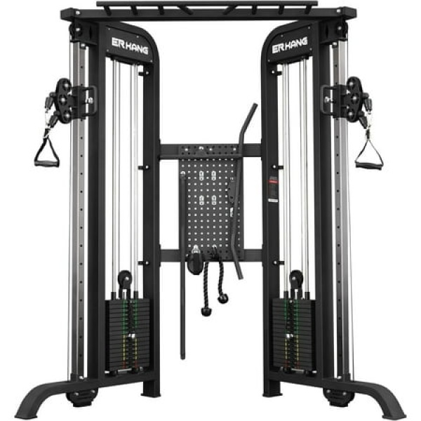 Syedee Functional Trainer with 352lbs Weight Stack 2:1&1:1 Ratio System Cable Crossover Machine with Independent Double Pulley System 2000lbs Multi-Functional Chest Fly Machine