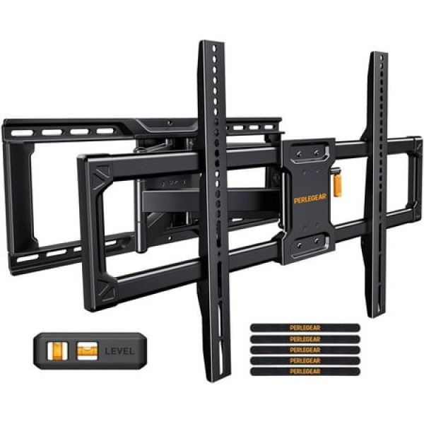 UL-Listed Full Motion TV Wall Mount for 42-90 Inch TVs up to 150 lbs Pre-Assembled TV Mount with Tool-Free Tilt Swivel Extension Max VESA 600 x 400mm 12''/16''/18''/24'' Wood Studs PGLF16