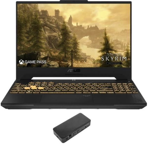 ASUS TUF F15 Gaming/Entertainment Laptop (Intel i7-13620H 10-Core 15.6in 144 Hz Full HD (1920x1080) GeForce RTX 4070 16GB DDR5 5200MHz RAM 2TB PCIe SSD Win 11 Pro) with USB-C Dock