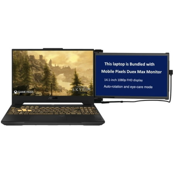 ASUS TUF F15 Gaming/Entertainment Laptop (Intel i7-13620H 10-Core 15.6in 144 Hz Full HD (1920x1080) GeForce RTX 4070 16GB DDR5 5200MHz RAM Win 11 Home) with Duex Max DS Monitor