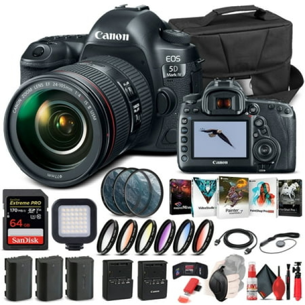 Canon EOS 5D Mark IV Camera W/ 24-105mm f/4L II Lens 1483C010 - Advanced Bundle