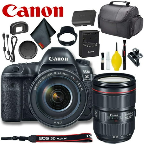 Canon EOS 5D Mark IV DSLR Camera with 24-105mm f/4L II Lens (International Model) Basic Bundle