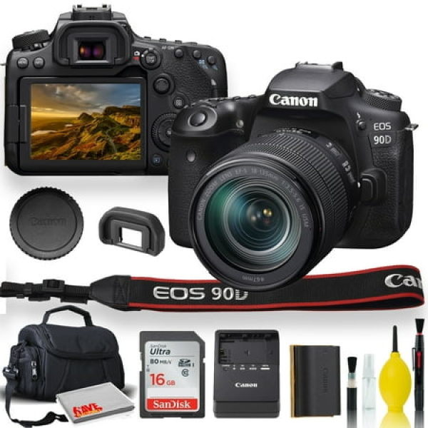 Canon EOS 90D 33 Megapixel Digital SLR Camera with Lens 0.71 5.31 Black