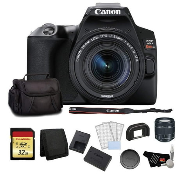 Canon EOS Rebel SL3 DSLR Camera with 18-55mm Lens (Black) Advanced Bundle