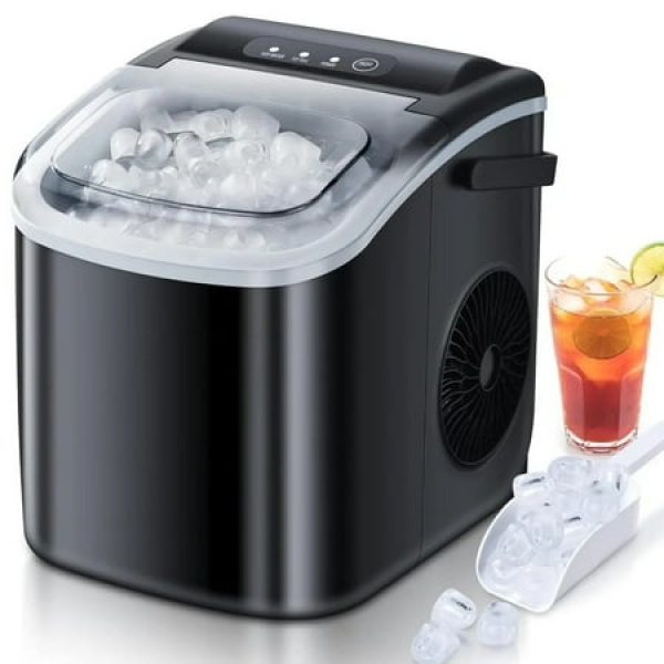 Countertop Ice Maker Ice Maker Machine 6 Mins 9 Ice 26.5lbs/24Hrs Portable Ice Maker Machine With Self-Cleaning